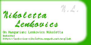 nikoletta lenkovics business card